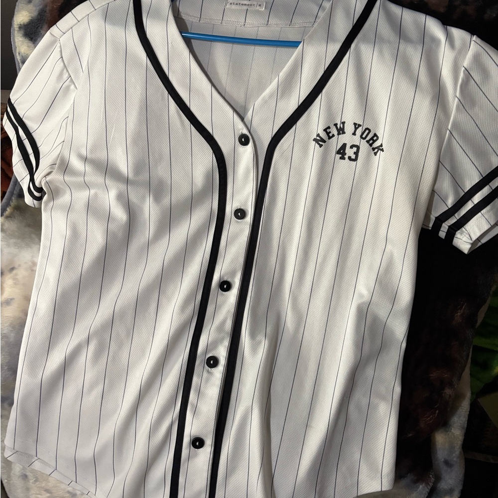 New York 43 Women's White Jersey Top